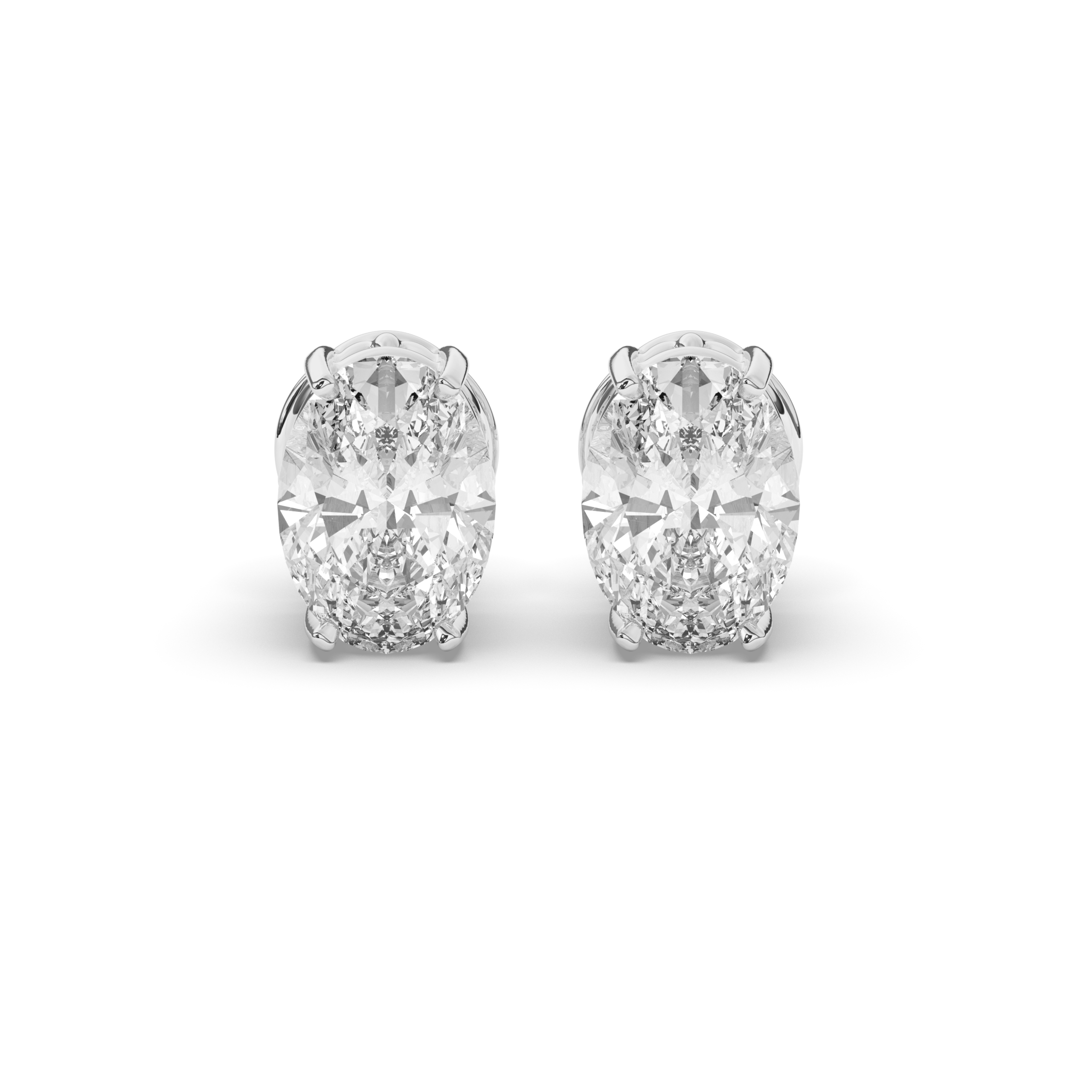 Classic Oval Lab-Grown Diamond Solitaire Studs with Prong Setting - Pear Jewels